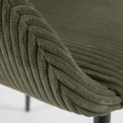 KONNA Lot De 4 Fauteuils De Table En Velours Grosses Côtes Et Métal -Meubles Soldes Magasin 4 chaises velours grosses cotes metal kave home konna 5