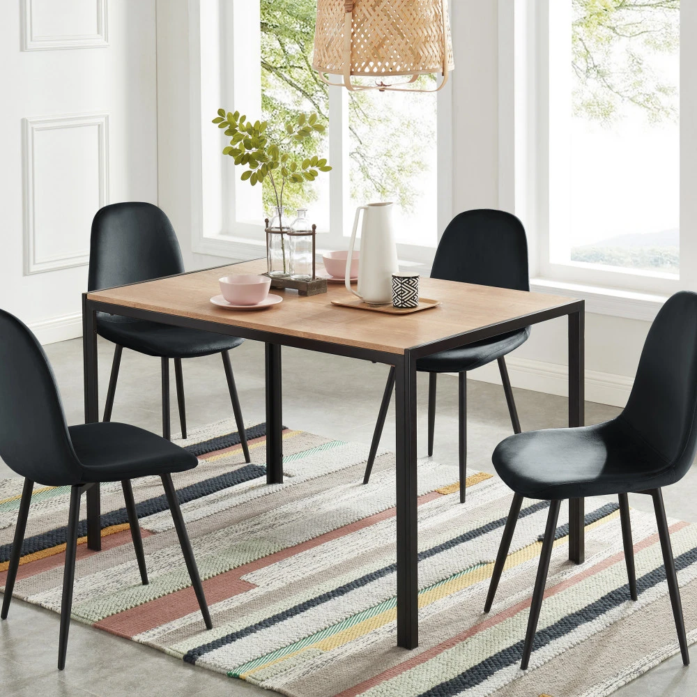 HEKI Lot De 4 Chaises En Velours 3 HEKI Lot De 4 Chaises En Velours