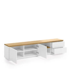 ABILEN Meuble TV En Laqué Et Bois 2 Portes 2 Tiroirs 13 ABILEN Meuble TV En Laqué Et Bois 2 Portes 2 Tiroirs -Meubles Soldes Magasin abilen meuble tv laque bois 2 portes 2 tiroirs kave home 2