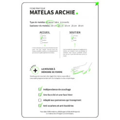 ARCHIE Matelas Mousse Mémoire De Forme, Accueil équilibré -Meubles Soldes Magasin archie matelas mousse memoire forme accueil equilibre 6