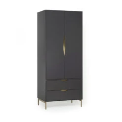 KOBE Armoire 2 Portes 2 Tiroirs En Bois -Meubles Soldes Magasin armoire 2 portes 2 tiroirs bois woodman kobe 2