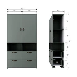 STAGE Armoire 2 Portes 4 Tiroirs En Bois 13 STAGE Armoire 2 Portes 4 Tiroirs En Bois -Meubles Soldes Magasin armoire 2 portes 4 tiroirs bois vtwonen stage 5