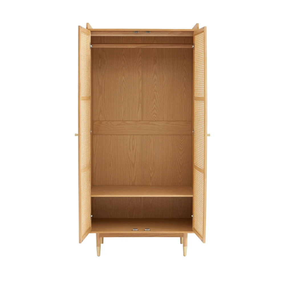 BOMBONG Armoire 2 Portes En Bois Et Cannage 6 BOMBONG Armoire 2 Portes En Bois Et Cannage – Image 4