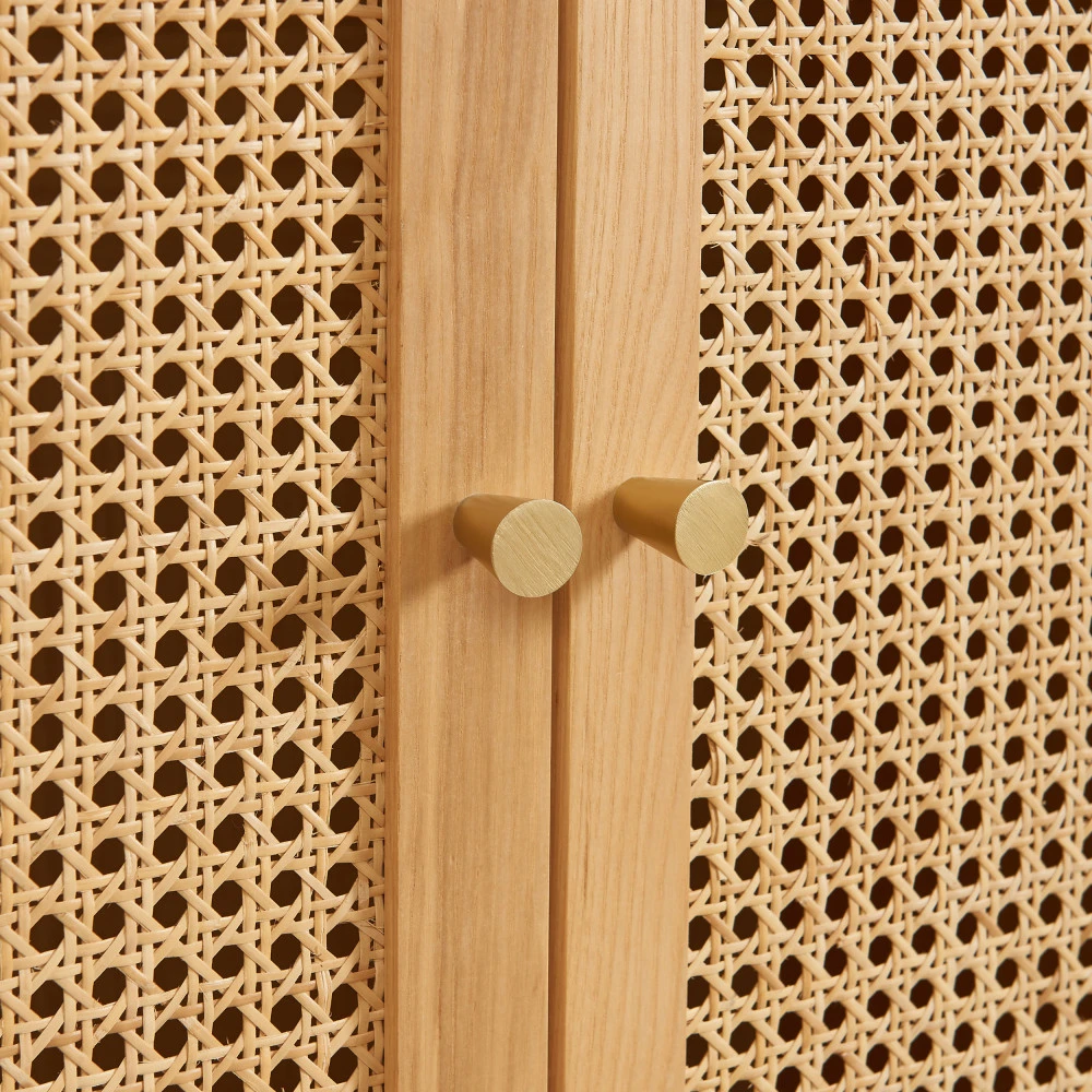 BOMBONG Armoire 2 Portes En Bois Et Cannage 7 BOMBONG Armoire 2 Portes En Bois Et Cannage – Image 5