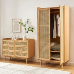 BOMBONG Armoire 2 Portes En Bois Et Cannage 16 BOMBONG Armoire 2 Portes En Bois Et Cannage -Meubles Soldes Magasin armoire 2 portes bois cannage bombong 6
