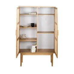 HOGARN Armoire 2 Portes En Bois Et Cannage -Meubles Soldes Magasin armoire 2 portes bois cannage drawer hogarn 4