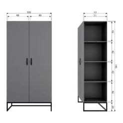 MORRIS Armoire 2 Portes En Pin Massif -Meubles Soldes Magasin armoire 2 portes pin massif woood morris 6