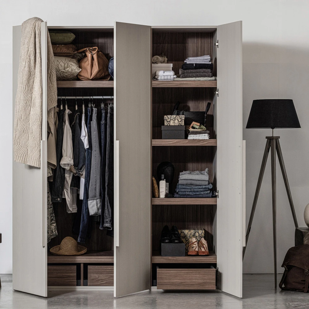 RENS Armoire 3 Portes En Bois H210cm 7 RENS Armoire 3 Portes En Bois H210cm – Image 5