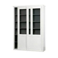 VINCE Vaisselier En Bois 2 Portes Coulissantes -Meubles Soldes Magasin armoire bois 2 portes coulissantes vince 2