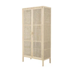 MARIANA Armoire En Bois Et Cannage -Meubles Soldes Magasin armoire bois cannage bloomingville mariana 2