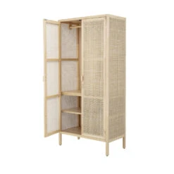 MARIANA Armoire En Bois Et Cannage -Meubles Soldes Magasin armoire bois cannage bloomingville mariana 8