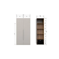 RENS Armoire En Bois H210cm -Meubles Soldes Magasin armoire bois h210cm woood rens 8