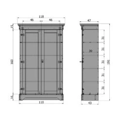 ISABEL Armoire Classique Pin Massif 13 ISABEL Armoire Classique Pin Massif -Meubles Soldes Magasin armoire classique pin massif isabel 5