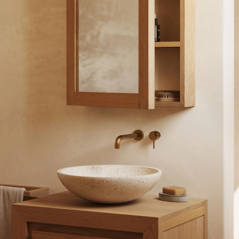 KENTA Armoire De Toilette 3 étagères En Bois 50x70cm 9 KENTA Armoire De Toilette 3 étagères En Bois 50x70cm – Image 7