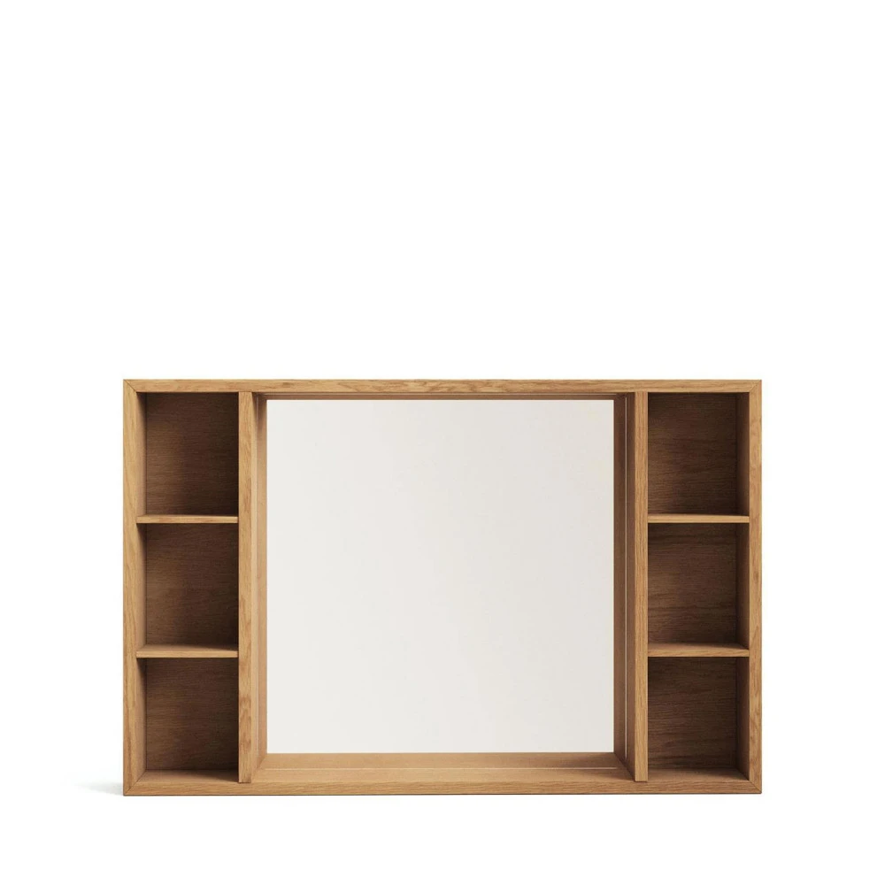 KENTA Armoire De Toilette 6 Niches En Bois 100x65cm 4 KENTA Armoire De Toilette 6 Niches En Bois 100x65cm – Image 2