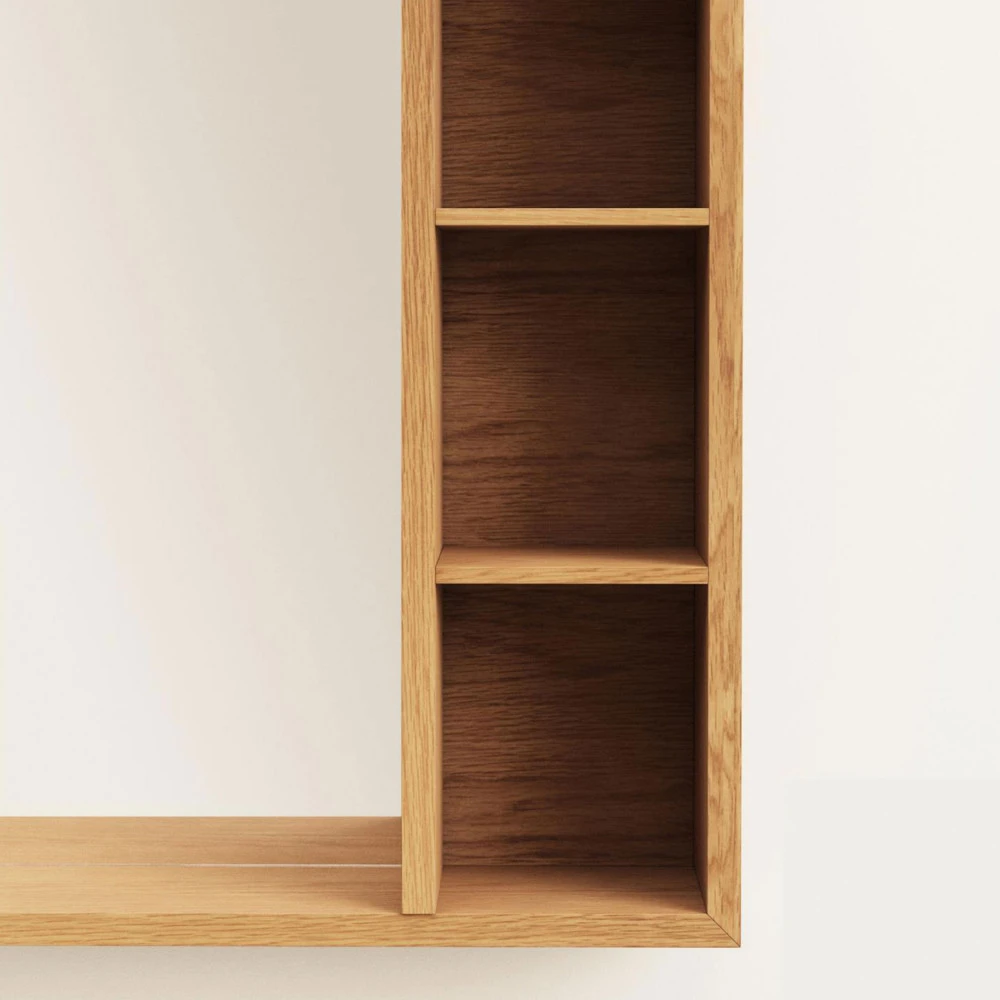 KENTA Armoire De Toilette 6 Niches En Bois 100x65cm 5 KENTA Armoire De Toilette 6 Niches En Bois 100x65cm – Image 3