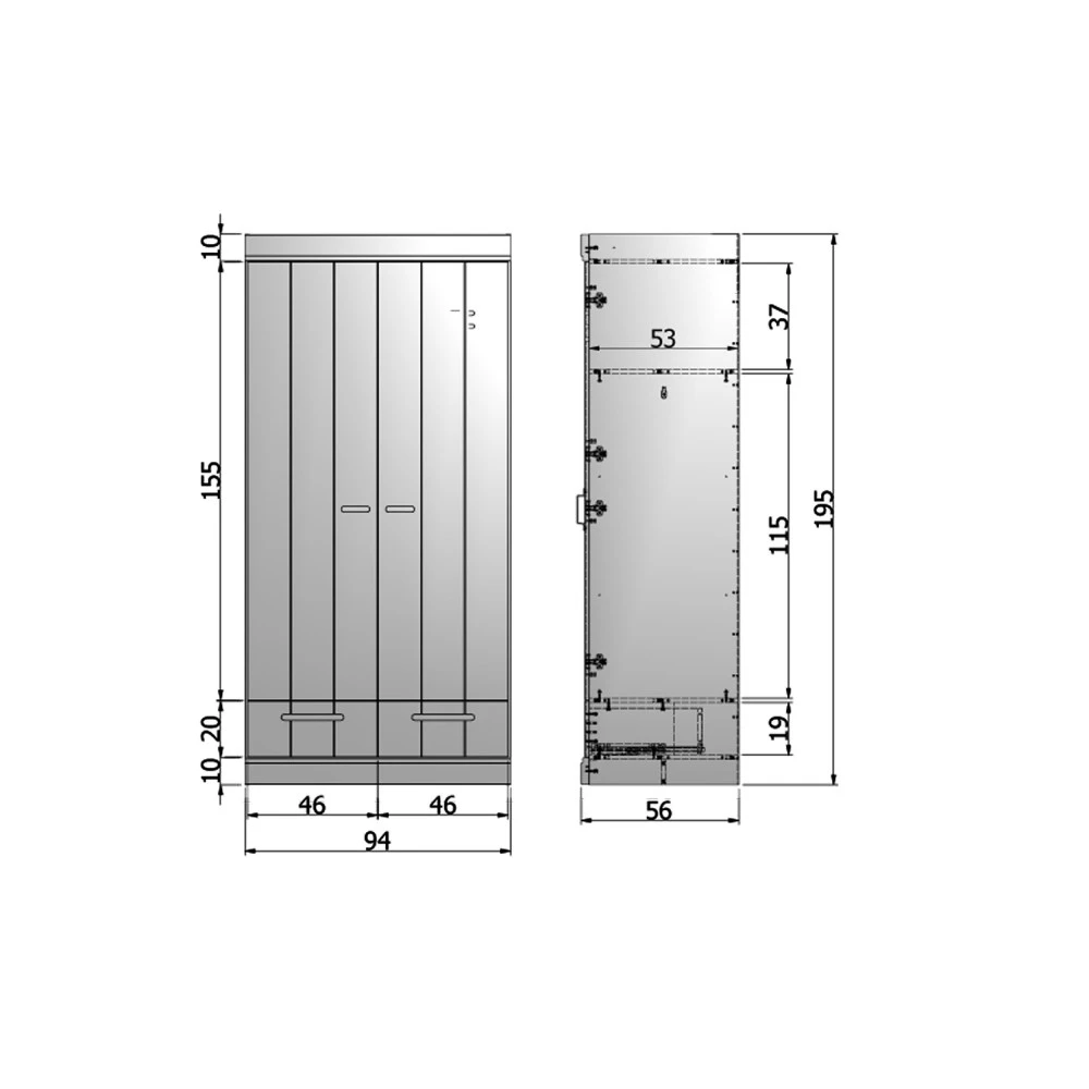 CONNECT Armoire En Pin 2 Portes 2 Tiroirs 8 CONNECT Armoire En Pin 2 Portes 2 Tiroirs – Image 6