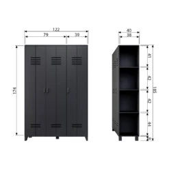 LOCKER Armoire Vestiaire 3 Portes -Meubles Soldes Magasin armoire vestiaire 3 portes woood locker 2