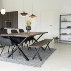 TOULON Banc En Bois Avec Pieds En X L180cm -Meubles Soldes Magasin banc bois pieds x l180cm house nordic toulon 4