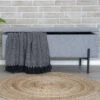 WATFORD Banc Avec Coffre De Rangement En Tissu Et Métal -Meubles Soldes Magasin banc coffre rangement tissu metal house nordic watford