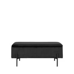 WATFORD Banc Avec Coffre De Rangement En Velours Et Métal -Meubles Soldes Magasin banc coffre rangement velours metal house nordic watford 1