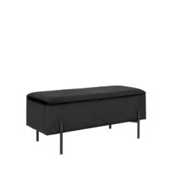 WATFORD Banc Avec Coffre De Rangement En Velours Et Métal -Meubles Soldes Magasin banc coffre rangement velours metal house nordic watford 2