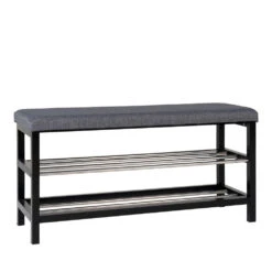 PADOVA Banc En Métal Et Tissu Avec étagères L100cm 12 PADOVA Banc En Métal Et Tissu Avec étagères L100cm -Meubles Soldes Magasin banc metal tissu avec etageres l100cm house nordic padova 2