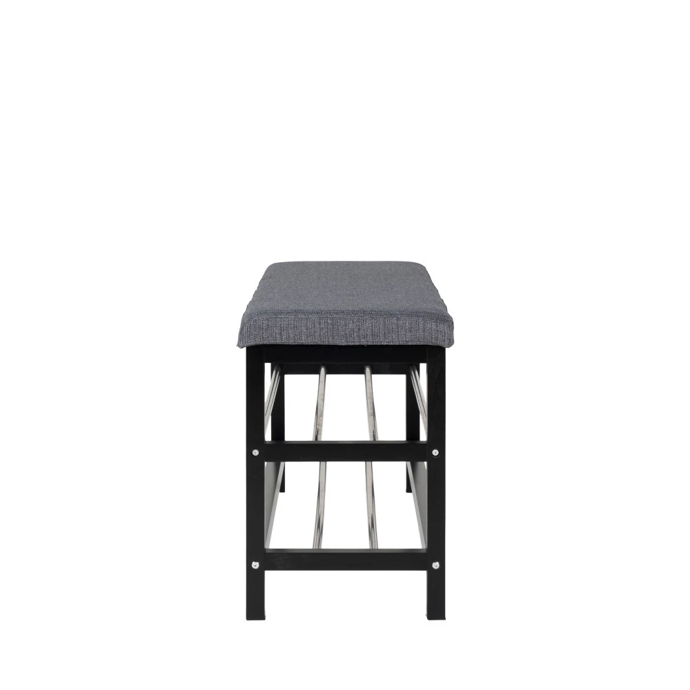 PADOVA Banc En Métal Et Tissu Avec étagères L100cm 6 PADOVA Banc En Métal Et Tissu Avec étagères L100cm – Image 4