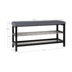 PADOVA Banc En Métal Et Tissu Avec étagères L100cm 17 PADOVA Banc En Métal Et Tissu Avec étagères L100cm -Meubles Soldes Magasin banc metal tissu avec etageres l100cm house nordic padova 7