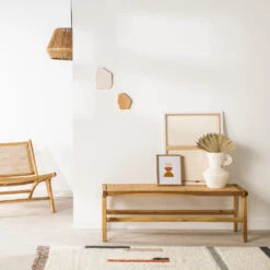 BASUKI Banc En Teck Et Cannage L120cm