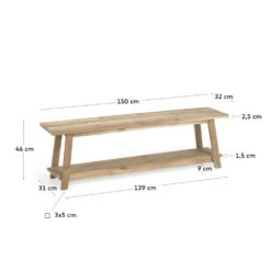 SAFARA Banc En Teck Recyclé 150cm 13 SAFARA Banc En Teck Recyclé 150cm -Meubles Soldes Magasin banc teck recycle 150cm kave home safara 5