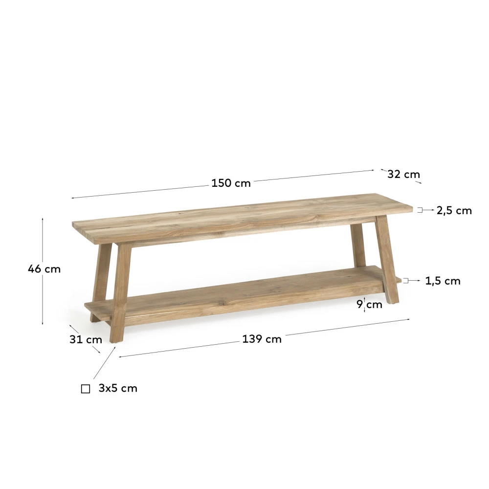SAFARA Banc En Teck Recyclé 150cm 8 SAFARA Banc En Teck Recyclé 150cm – Image 6