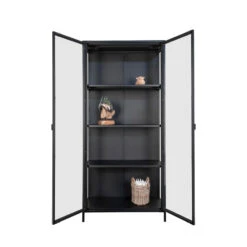 BRISBANE Vaisselier En Verre Et Métal H175cm -Meubles Soldes Magasin brisbane vaisselier verre metal h175cm house nordic 6