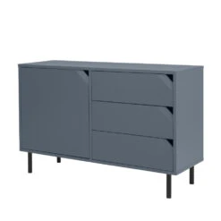 CORNER Buffet 1 Porte 3 Tiroirs En Bois L118cm -Meubles Soldes Magasin buffet 1 porte 3 tiroirs bois l118cm tenzo corner 1