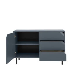 CORNER Buffet 1 Porte 3 Tiroirs En Bois L118cm -Meubles Soldes Magasin buffet 1 porte 3 tiroirs bois l118cm tenzo corner 2