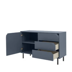 CORNER Buffet 1 Porte 3 Tiroirs En Bois L118cm -Meubles Soldes Magasin buffet 1 porte 3 tiroirs bois l118cm tenzo corner 3