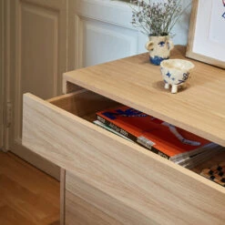 YOKO Buffet 1 Porte 3 Tiroirs En Bois L128cm