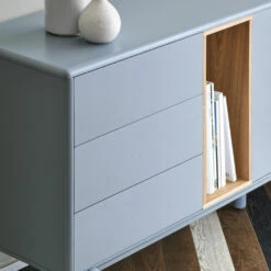 CORVO Buffet 1 Porte 6 Tiroirs En Bois L180cm -Meubles Soldes Magasin buffet 1 porte 6 tiroirs bois l180cm teulat corvo 6