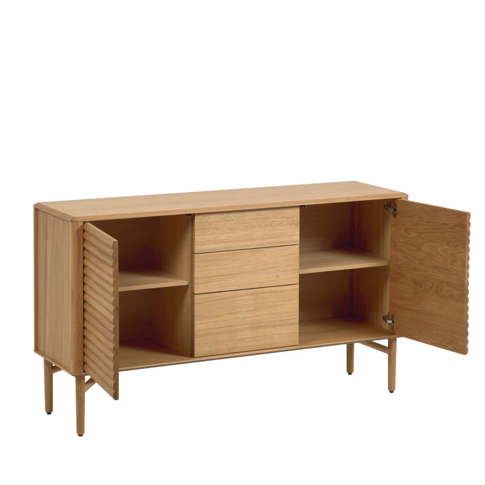 LENON Buffet 2 Portes 3 Tiroirs En Bois 5 LENON Buffet 2 Portes 3 Tiroirs En Bois – Image 3