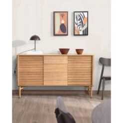 LENON Buffet 2 Portes 3 Tiroirs En Bois