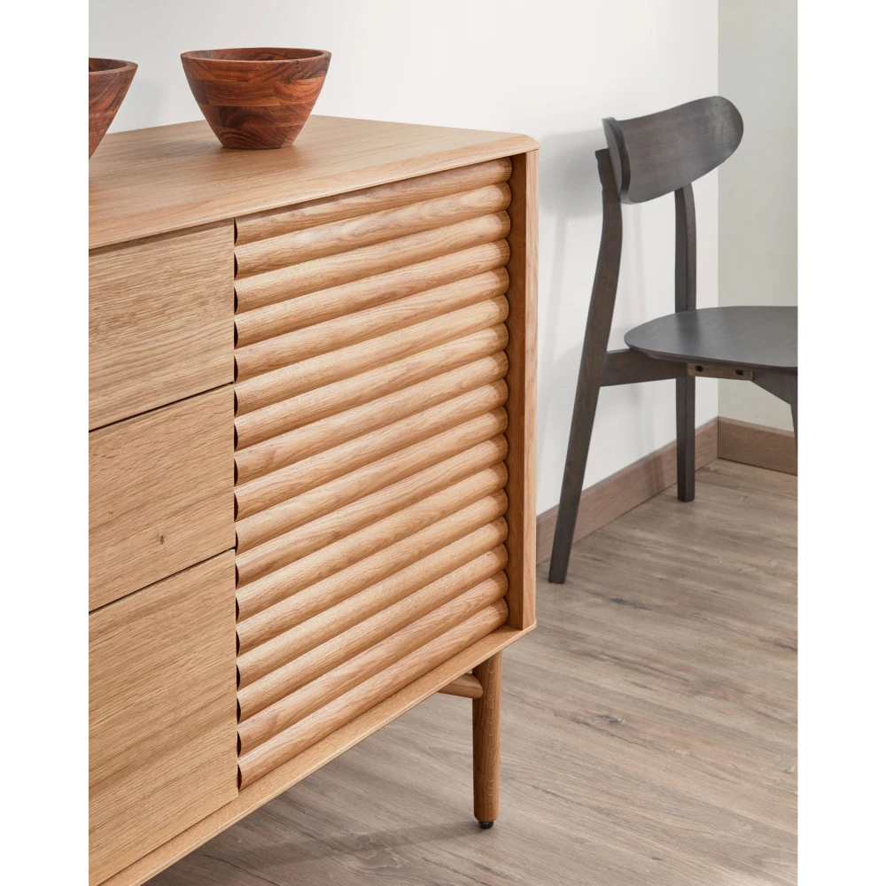 LENON Buffet 2 Portes 3 Tiroirs En Bois 7 LENON Buffet 2 Portes 3 Tiroirs En Bois – Image 5