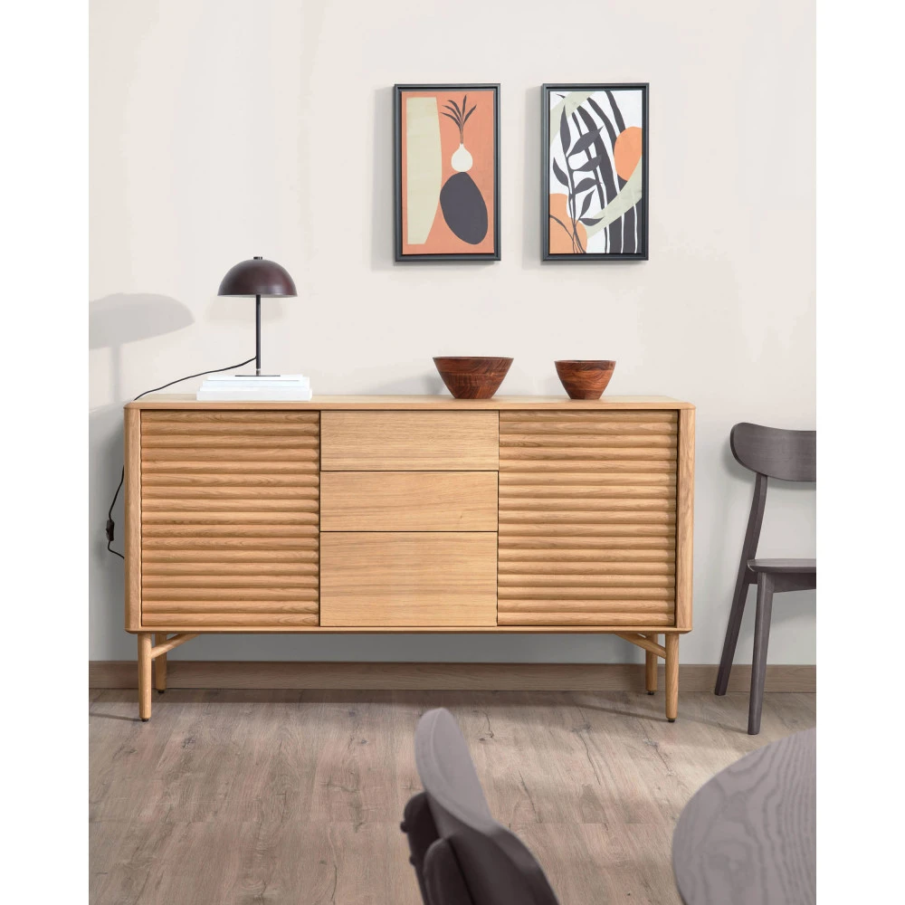 LENON Buffet 2 Portes 3 Tiroirs En Bois 3 LENON Buffet 2 Portes 3 Tiroirs En Bois