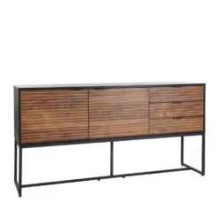 PARIGI Buffet 2 Portes 3 Tiroirs En Bois Et Métal L160cm -Meubles Soldes Magasin buffet 2 portes 3 tiroirs bois metal l160cm parigi pomax 2