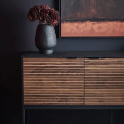 PARIGI Buffet 2 Portes 3 Tiroirs En Bois Et Métal L160cm -Meubles Soldes Magasin buffet 2 portes 3 tiroirs bois metal l160cm parigi pomax 7