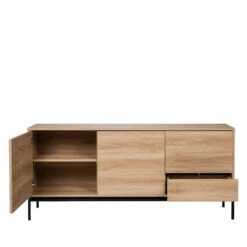 KROKOM Buffet 2 Portes 3 Tiroirs En Bois Et Métal L180cm 17 KROKOM Buffet 2 Portes 3 Tiroirs En Bois Et Métal L180cm -Meubles Soldes Magasin buffet 2 portes 3 tiroirs bois metal l180cm drawer krokom 7