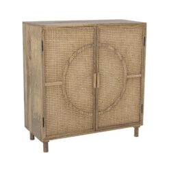 PABLO Buffet 2 Portes En Bois Et Cannage 100x95cm -Meubles Soldes Magasin buffet 2 portes bois cannage 100x95cm bloomingville pablo 3