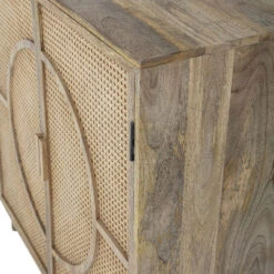 PABLO Buffet 2 Portes En Bois Et Cannage 100x95cm -Meubles Soldes Magasin buffet 2 portes bois cannage 100x95cm bloomingville pablo 5