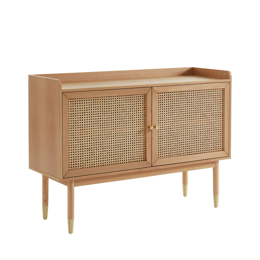 BOMBONG Buffet 2 Portes En Bois Et Cannage L120cm 5 BOMBONG Buffet 2 Portes En Bois Et Cannage L120cm – Image 3