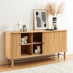 MATI Buffet 2 Portes En Bois L160cm -Meubles Soldes Magasin buffet 2 portes bois l160cm mati 8