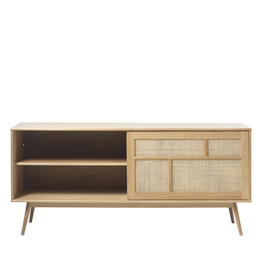 KIYO Buffet 2 Portes En Bois Et Rotin L180cm 6 KIYO Buffet 2 Portes En Bois Et Rotin L180cm – Image 4